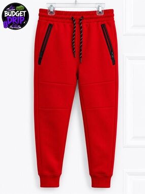 Source Unknown Red Men's Jogger Sweatpants with Black Trim